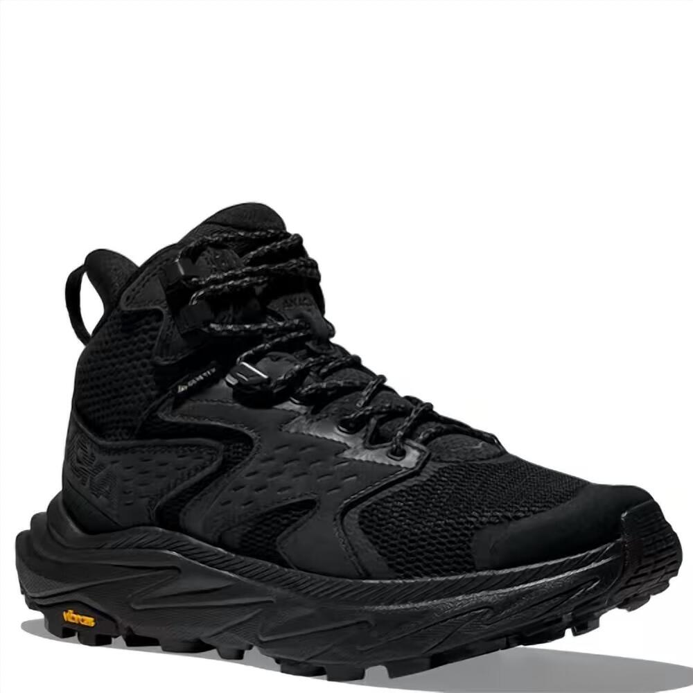 NEW HOKA men's anacapa mid 2 gtx hiking boots in black/black